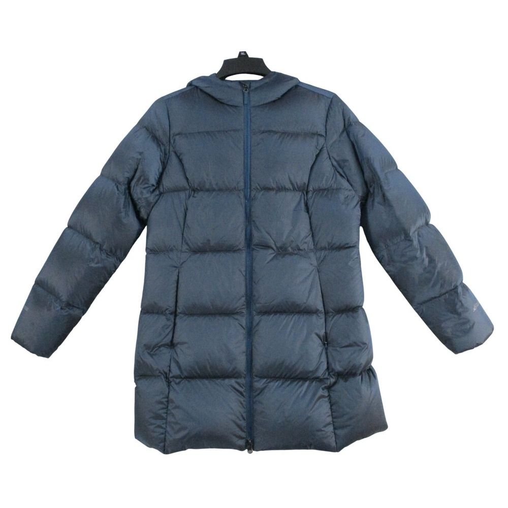 Eddie Bauer Luna Peak Down Parka Navy Blue Puffer Jacket Women L 1309847